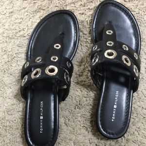 Black and silver sandals